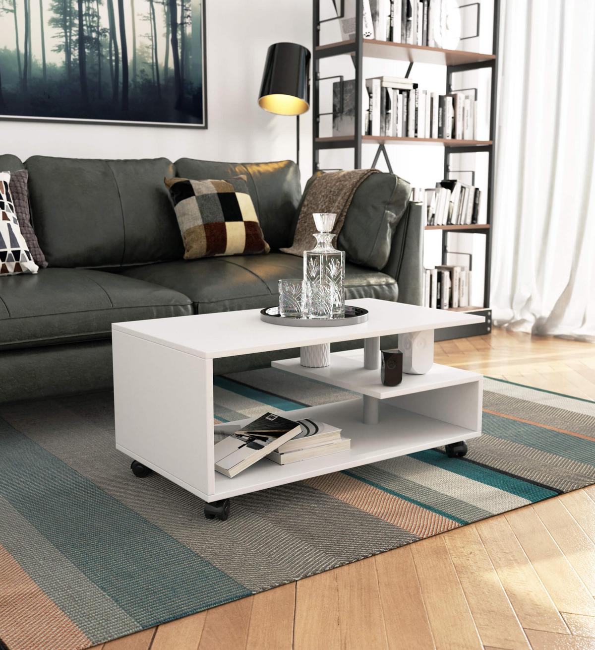COUCHTISCH Weiß 40/90/51 - Weiß, Textil (51/90/40cm) - RAUMHIRSCH FURNITURE