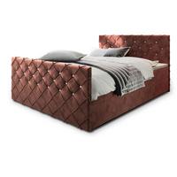 BOXBETT MANDI 200x200 cm mit Matratze und Topper, H2+H3 - Rosa - Rosa, Holz (200/200cm) - MASSENO