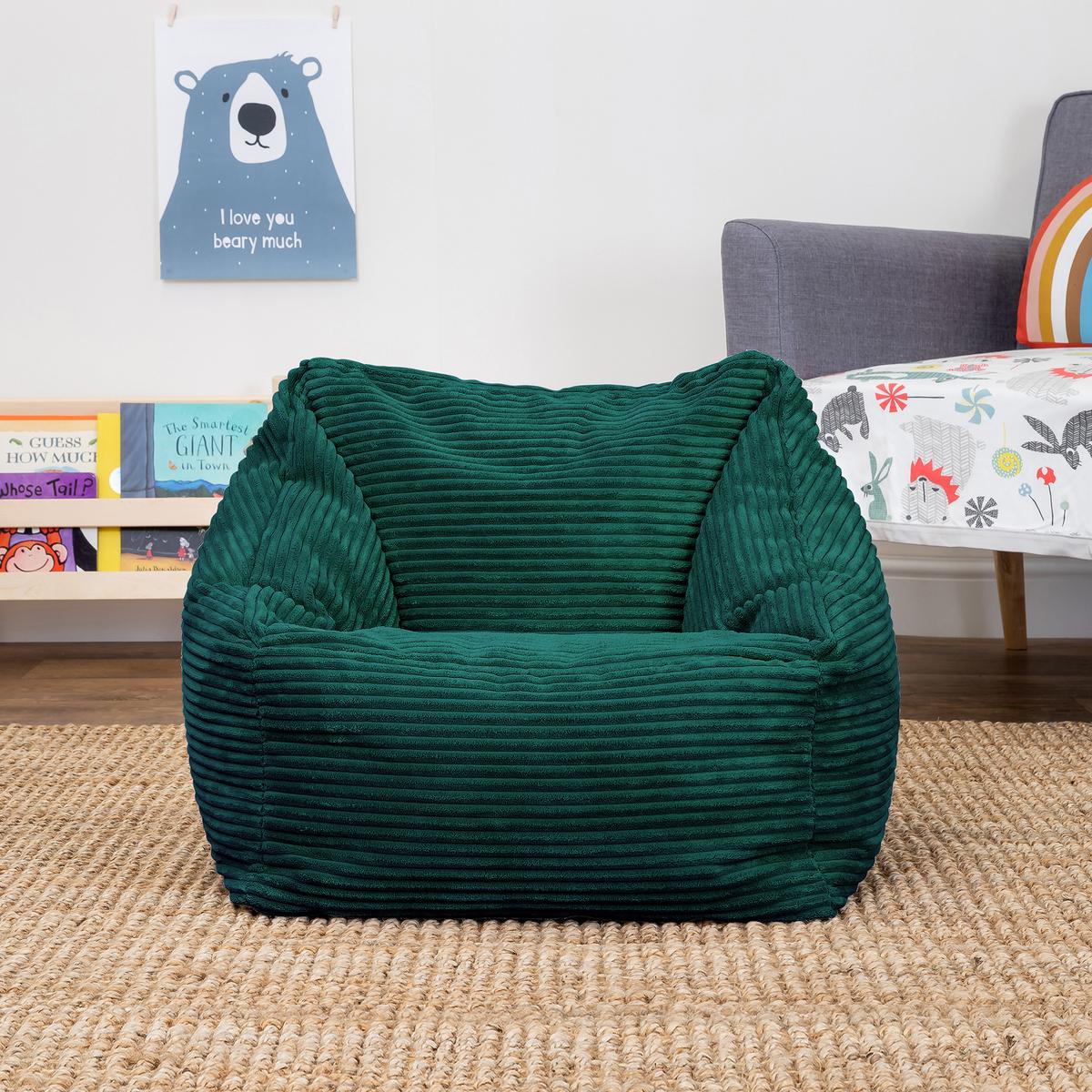 SITZSACK Flauschig für Kinder 2-tlg. - Grün, Textil (55/44/55cm) - icon