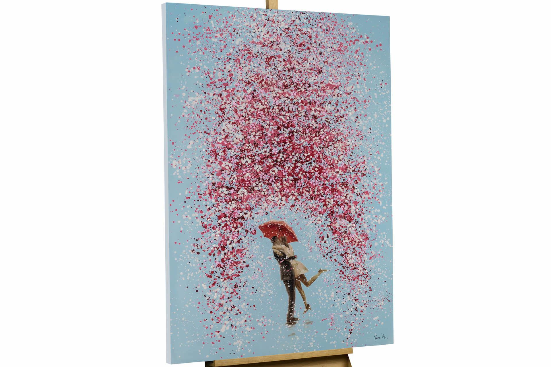 ACRYLBILD HANDGEMALT 80/120 cm - Blau/Pink, Holz/Textil (80/120cm) - KUNSTLOFT