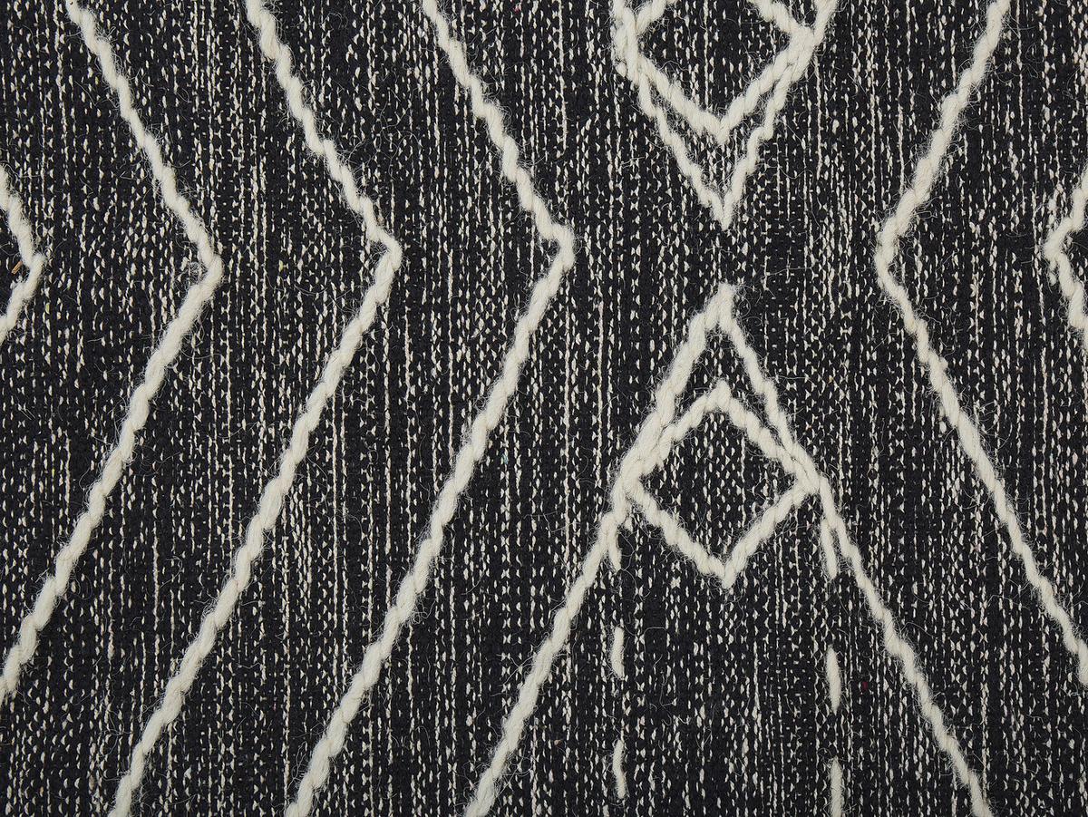 KURZFLOR-TEPPICH Khenifra 230/160 cm - Schwarz, Textil (160/230cm) - Beliani