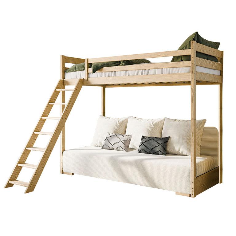 BETT 90/200 Orlane Holz und Weiß - Weiß, Holz (90/200cm) - Petits-meubles