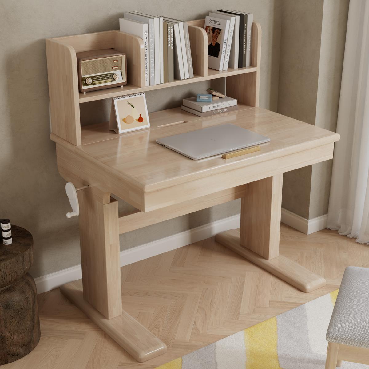 SCHREIBTISCH Massivholz Höhenverstellbar Neigbar 0-43° Natur - Naturfarben, Holzwerkstoff (60/92/89cm) - Urban Meuble