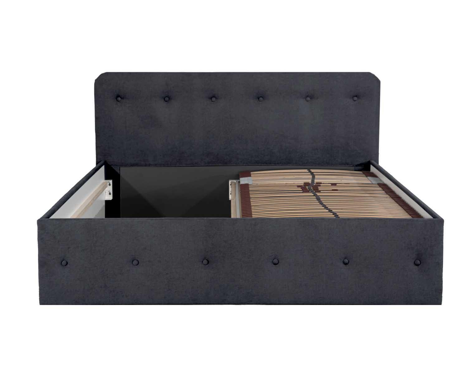 POLSTERBETT Luxi Anthrazit 180 x 200 x 40 cm Stauraum ohne hydraulische Funktion Mit hochwertiger Matratze H3 (bis 120 kg) und Lattenrost - Anthrazit, Holz (180/200cm) - Halmon Schlafkomfort Betten 