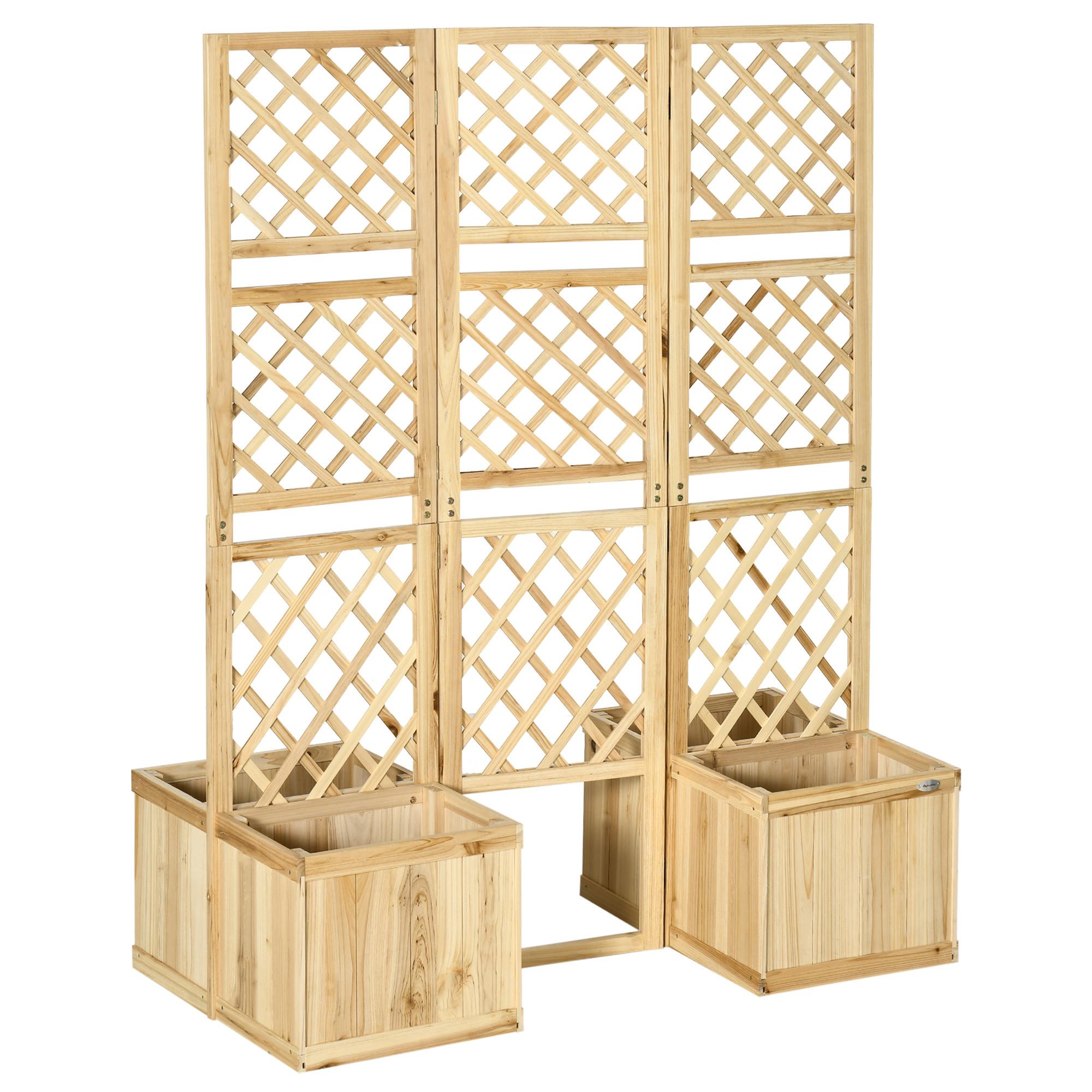 GARTENSICHTSCHUTZ, Tannenholz, Naturholz - Naturfarben, Holz (62.5/165cm) - Outsunny