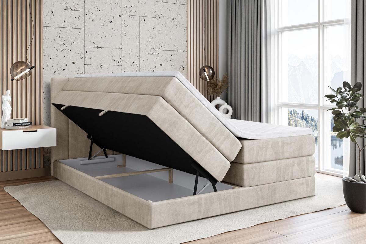 BOXSPRINGBETT CATOR KING - 140x200 - H3/H4 - Creme - Creme, Holzwerkstoff (140/200cm) - ALTDECOR