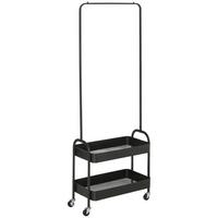 KLEIDERSTÄNDER auf Rollen, Garderobenständer mit Kleiderstange, Schwarz - Schwarz, Metall (31.5/152.5/56.5cm) - HOMCOM