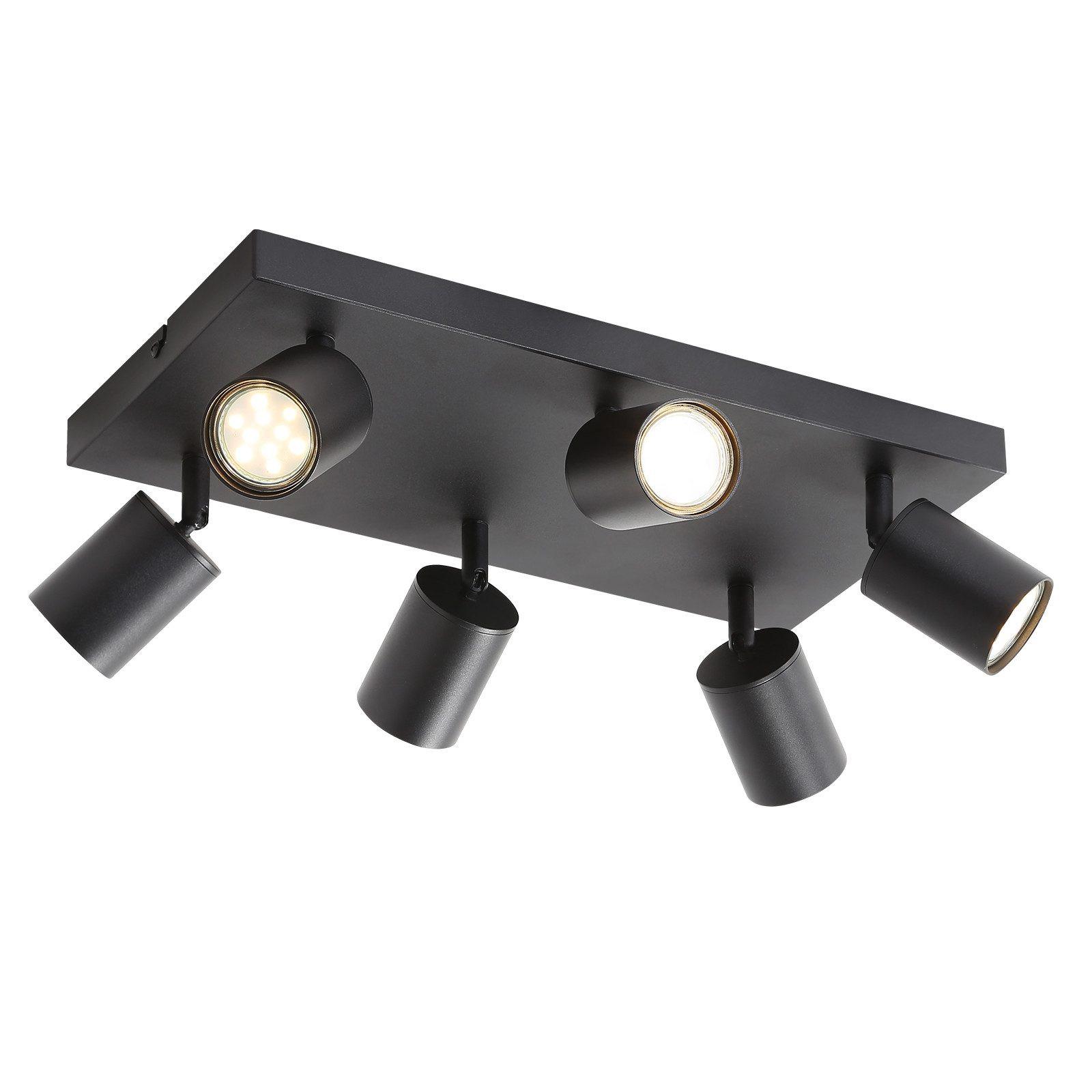 DECKENSTRAHLER Flammund 40/20/14.4 cm - Schwarz, Metall (40/20/14.4cm) - ZMH
