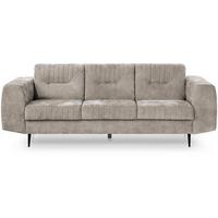 SOFA Venezia 3-Sitzer mit Metallbeinen, beige, 233 cm - Beige/Schwarz, Holzwerkstoff/Metall (223/85/94cm) - Beautysofa