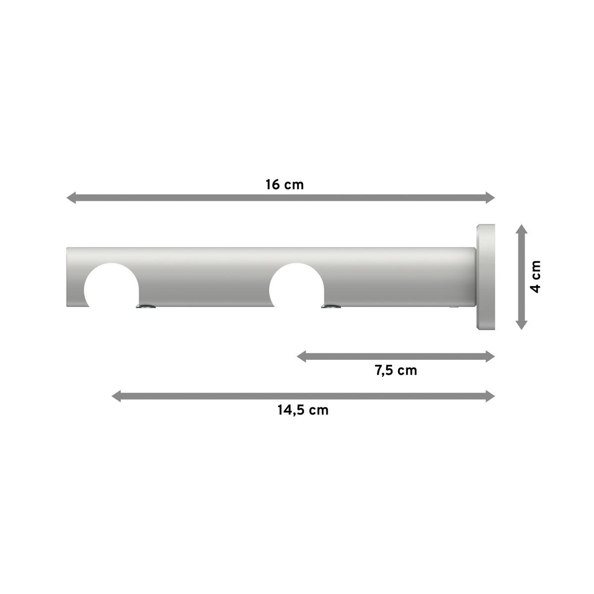 TRÄGER FÜR GARDINENSTANGEN 20 mm Ø, Platon 2-läufig, Weiß - Weiß, Metall (16/4/4cm) - INTERDECO