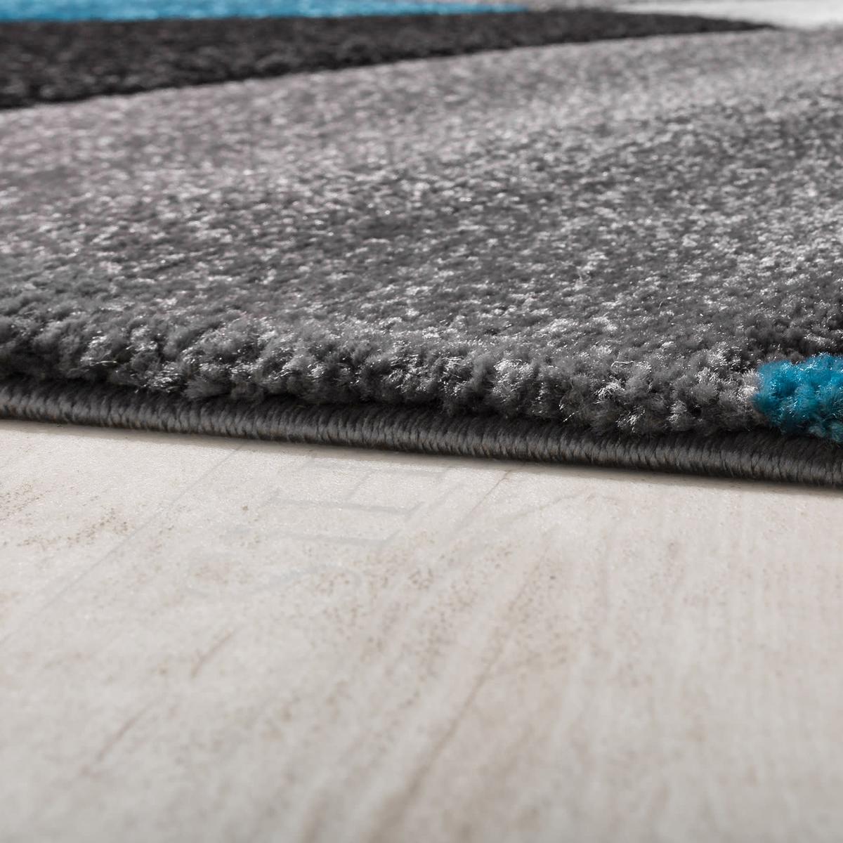 KURZFLORTEPPICH, abstrakt, aus Polypropylen, Florhöhe 12 mm, Türkis, 80 x 150 cm - Blau, Textil (150/80cm) - KADIMA DESIGN