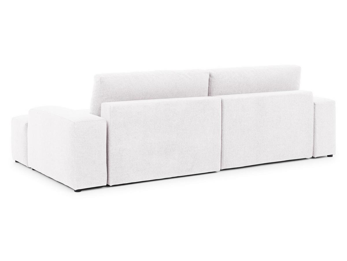 ECKSOFA Lennon aus Creme Strukturstoff mit Schlaffunktion und Bettkasten - Creme/Schwarz, Holz/Kunststoff (264/137cm) - S-Style