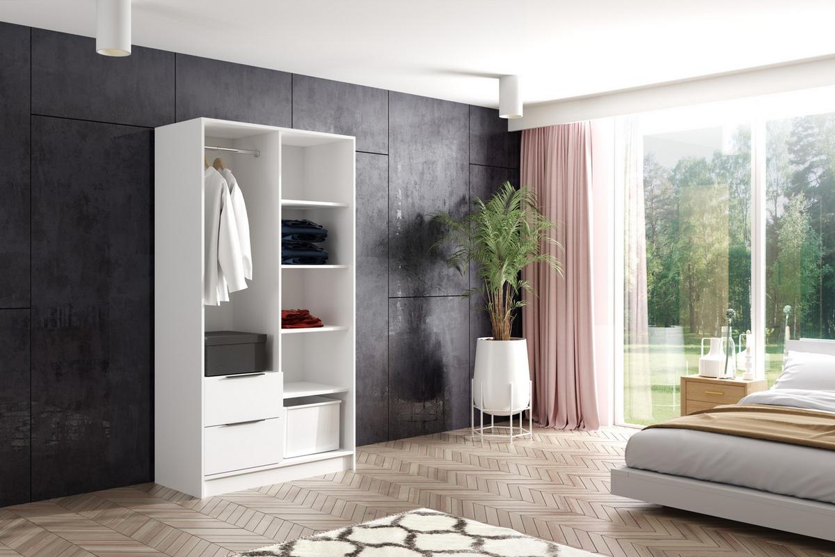 KLEIDERSCHRANK NERA - 120 cm - Weiß|Eiche Artisan - Weiß/Eiche Artisan, Holzwerkstoff (102/200/51cm) - ALTDECOR