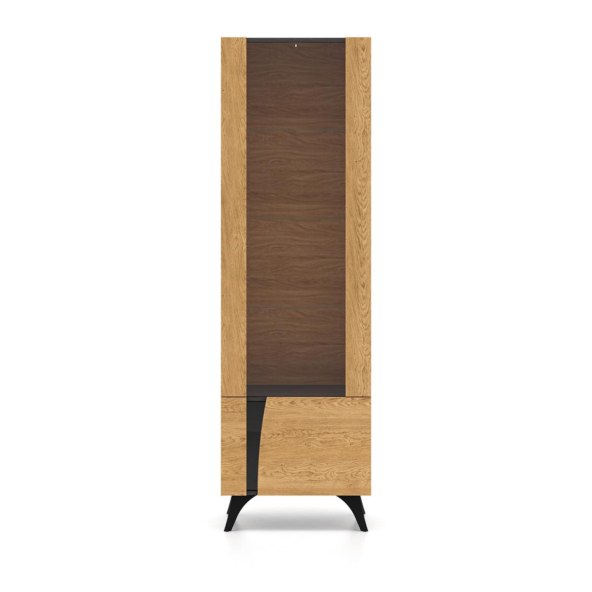 VITRINE Soah Holz und Schwarz - Braun, Holzwerkstoff (58/190/40cm) - Petits-meubles