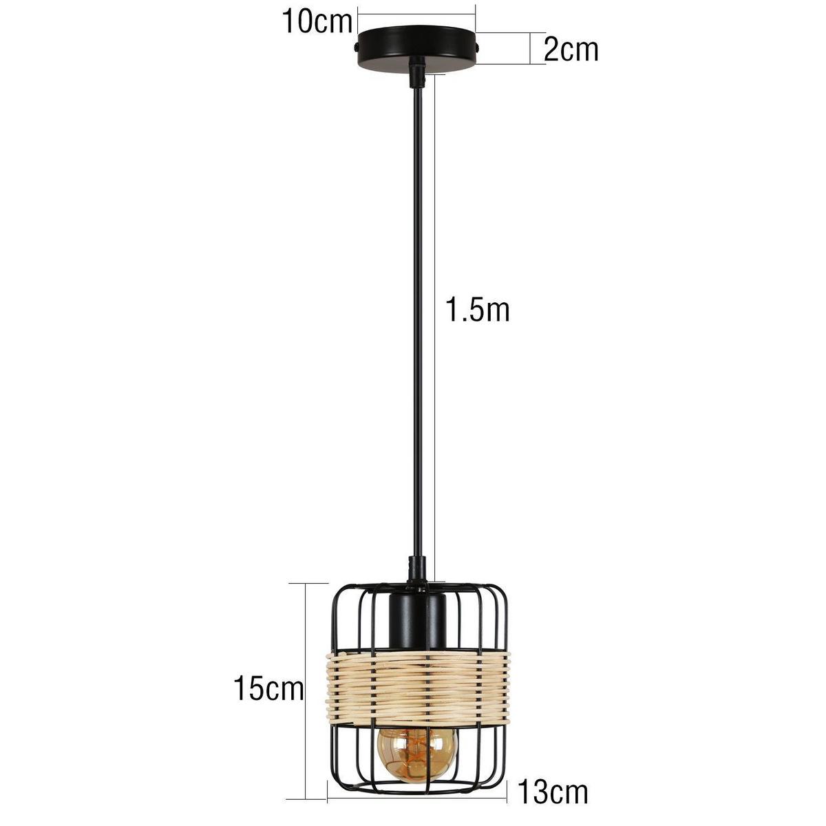 PENDELLEUCHTE Greta 1-flammig 13/13/150 cm - Schwarz, Metall (13/13/150cm) - Nettlife
