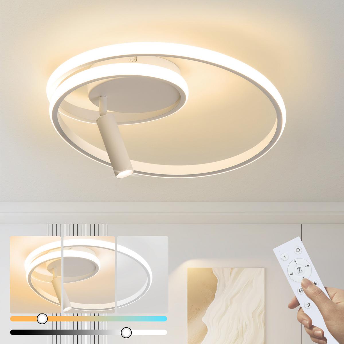 LED-DECKENLEUCHTE Drexel 40/40/12.5 cm - Weiß, Metall (40/40/12.5cm) - ZMH