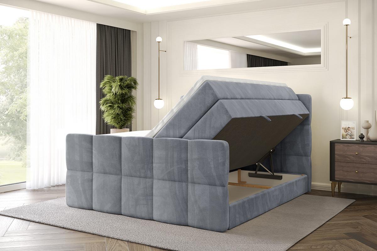 BOXSPRINGBETT mit Matratze und Lattenrost - LIRO-Z KING-120x200 - Grau Casablanca - Grau, Holzwerkstoff (120/200cm) - ALTDECOR