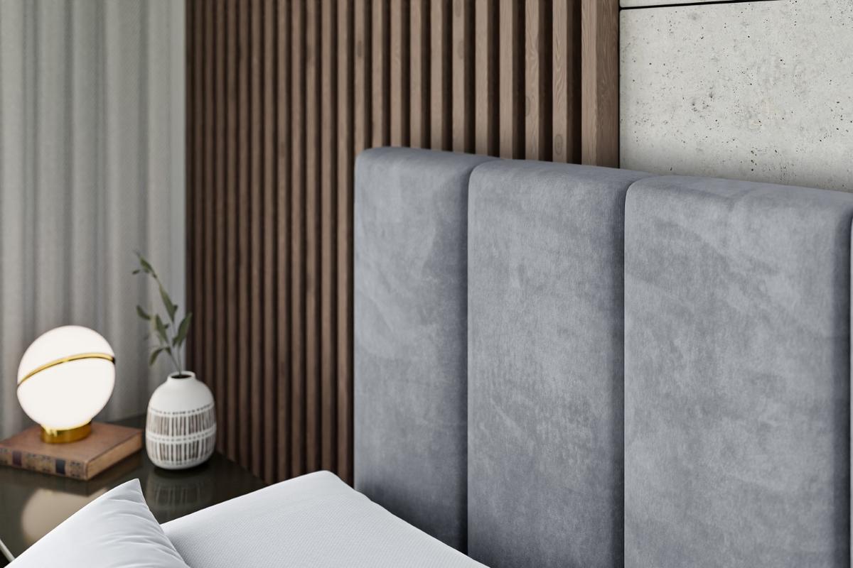 BOXBETT mit Matratze H3 und Lattenrost - BOXI1 - 180x200 cm Grau - Grau, Holzwerkstoff (180/200cm) - ALTDECOR