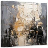 LEINWANDBILD Abstraktion Impasto-Technik Grau 40x40cm - Grau, Textil (40/40cm) - Feeby