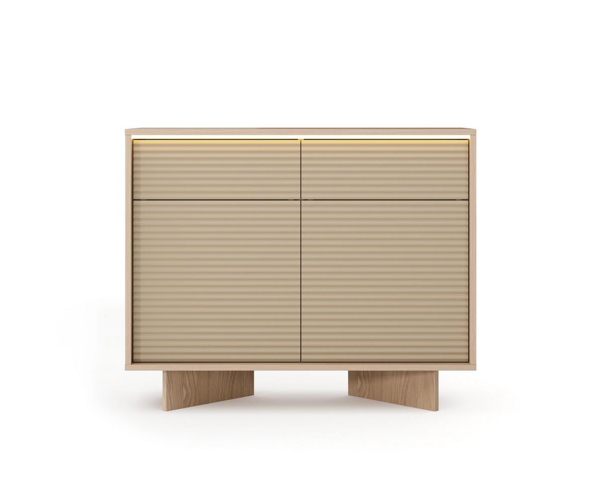 KOMMODE RIGATO 103,9/84,4/40cm mit 2 Schubladen 2 Türen Beige - Beige, Holzwerkstoff (103.9/84.4/40cm) - MASSENO