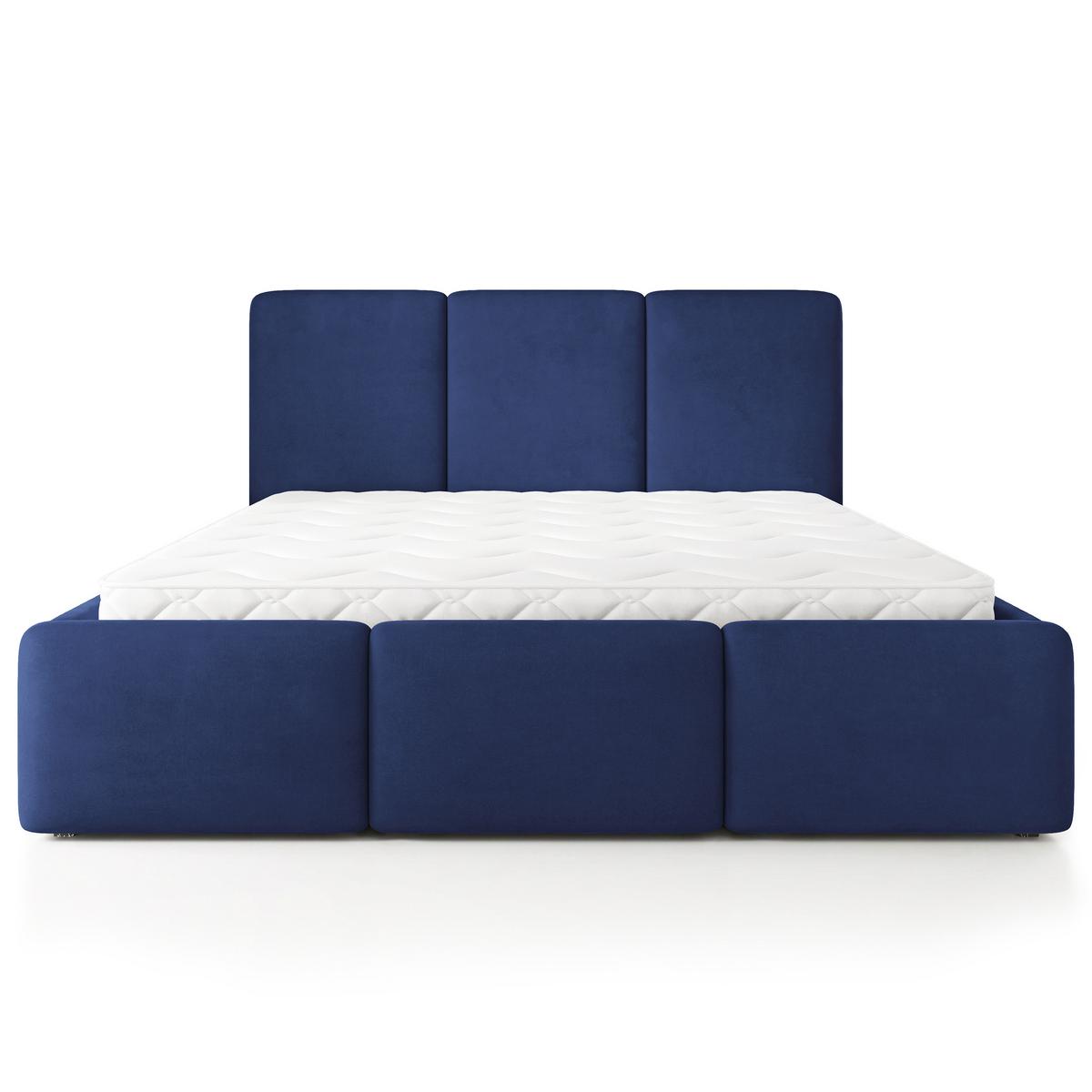POLSTERBETT MORENA MGV 180x200 cm mit Bettkästen - Blau - Blau, Holz (180/200cm) - MASSENO