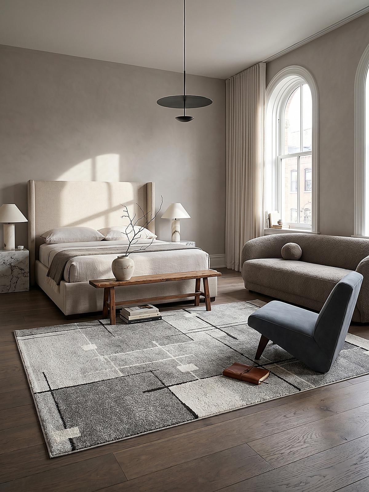 TEPPICH Niederflor Patchwork THUR Polypropylen Grau 80 x 140 cm - Grau, Textil (240/330cm) - KADIMA DESIGN