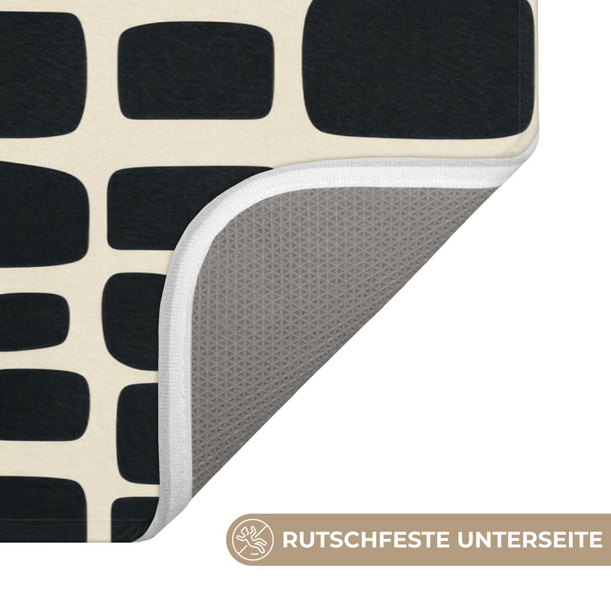 BADEMATTE Modern - Bio - Schwarz 80x50 cm - Anthrazit, Textil (80/50cm) - OnlyWow