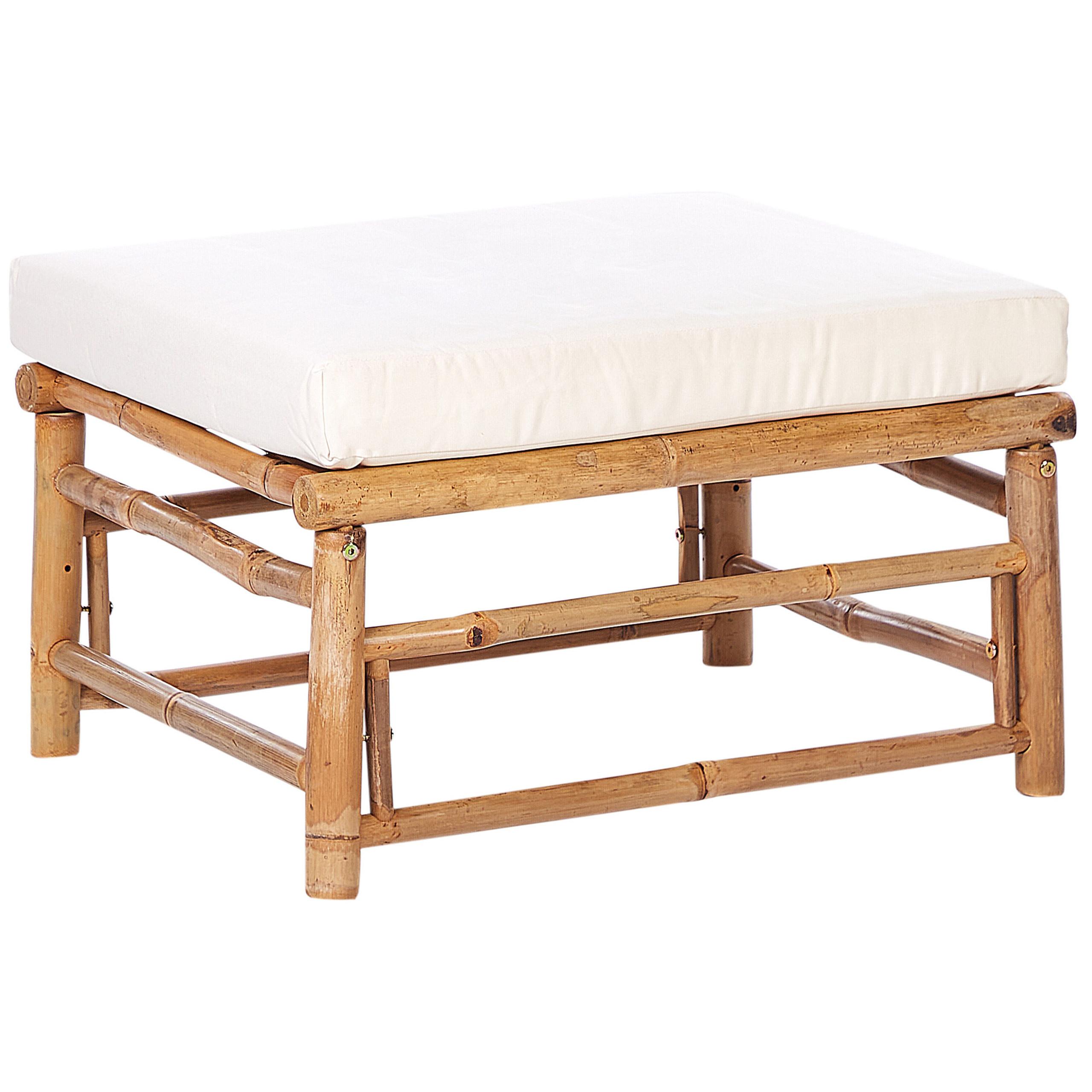 GARTENSTUHL Cremeweiß Cerreto - Weiß/Braun, Holz (55/39/64cm) - Beliani