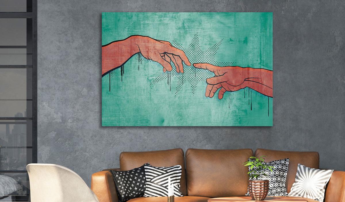 KUNSTDRUCK Grün 90/60 cm - Braun/Grün, Textil (90/60cm) - KUNSTLOFT