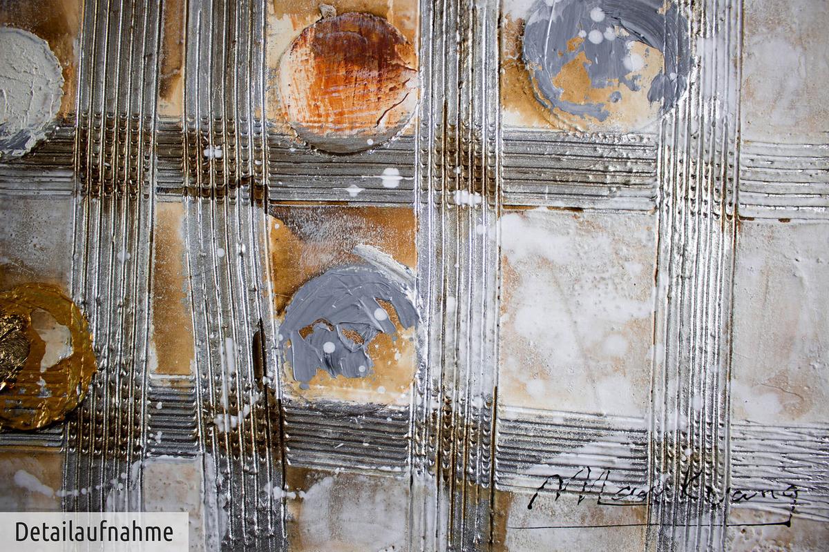 ÖLGEMÄLDE 120/80 cm - Silberfarben/Goldfarben, Holz/Textil (120/80cm) - KUNSTLOFT