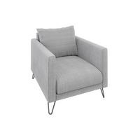 SESSEL Harmony Hellgrau Chenille - Hellgrau/Schwarz, Holz/Textil (80/85/100cm) - S-Style Möbel