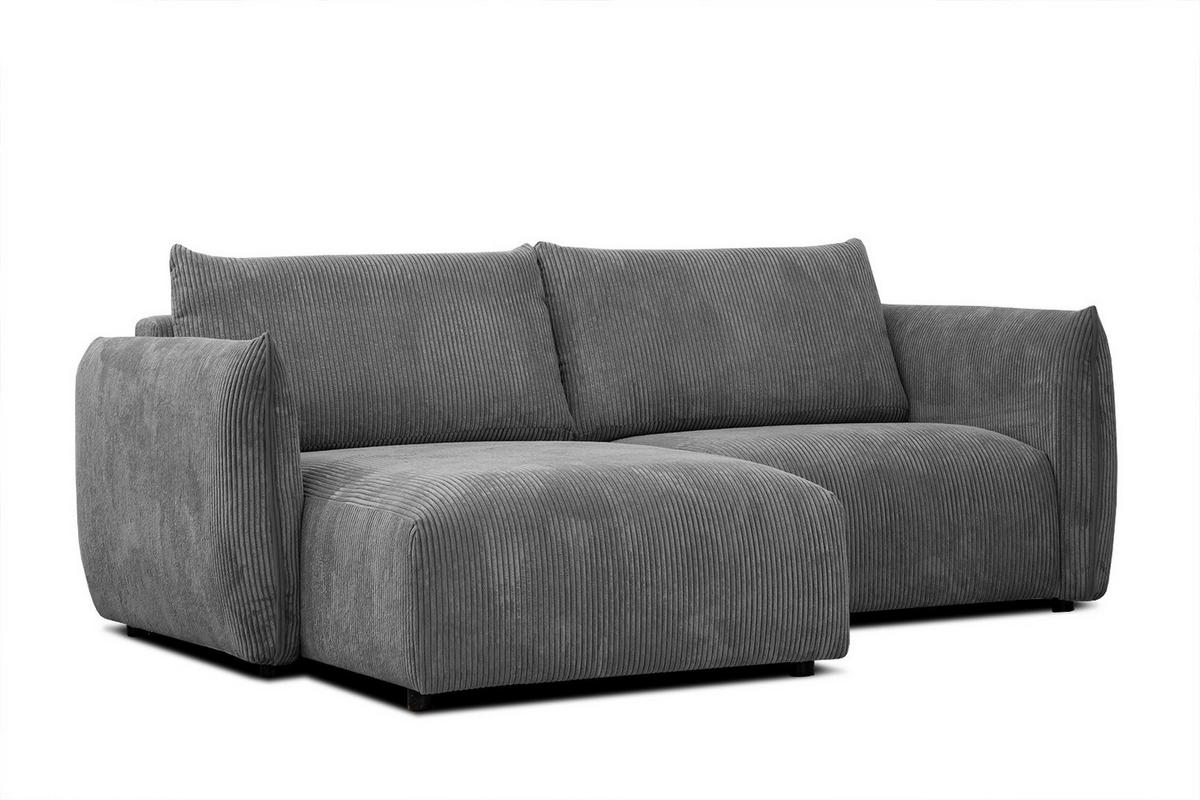 ECKSOFA TAUER 3-Sitzer, dunkelgrau - Dunkelgrau/Schwarz, Holzwerkstoff/Kunststoff (173/206cm) - Wozimo