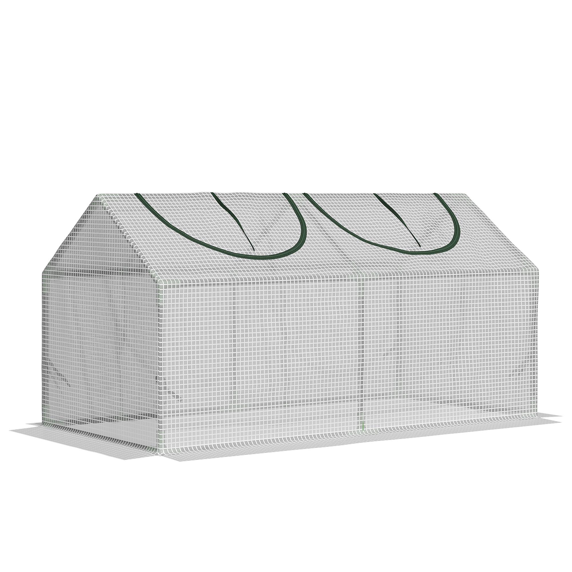 FOLIENGEWÄCHSHAUS mit Fenster PE Treibhaus Tomatenhaus 120x60x60cm Weiß - Weiß, Kunststoff (60/60/120cm) - Outsunny