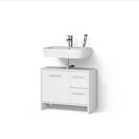 WASCHBECKENUNTERSCHRANK Amalfi Weiß 70.2 x 57 cm mit 2 Schubladen und 1 Tür - Weiß, Holzwerkstoff (70.2/57/27.9cm) - Livinity®