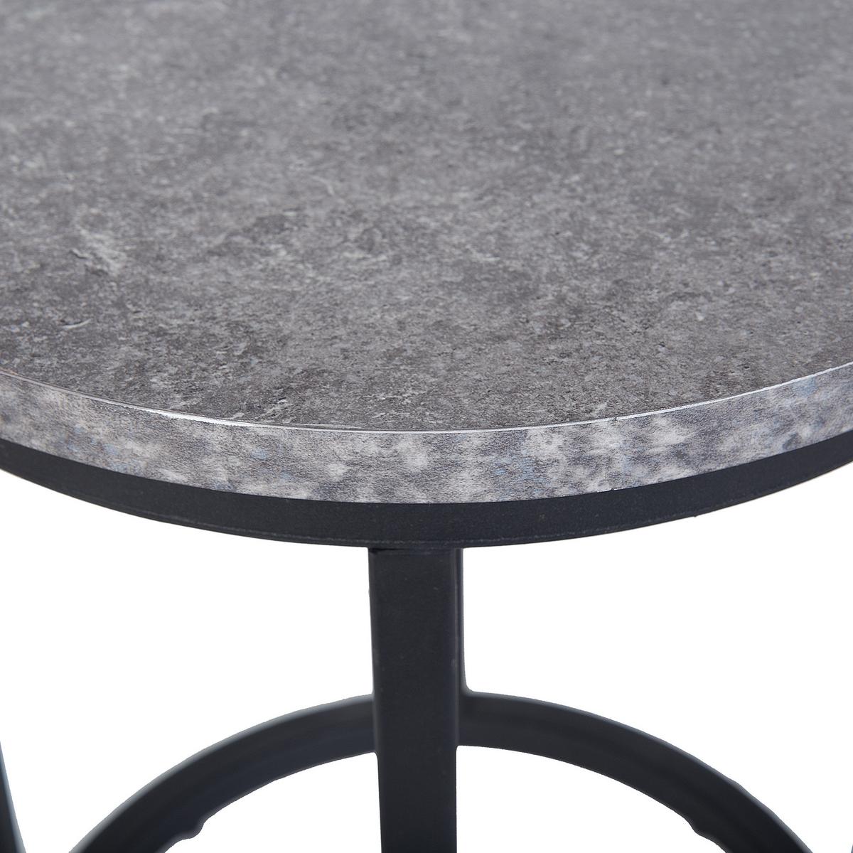 BEISTELLTISCH 2er-Set Rund Schwarz, Grau Dixie - Schwarz, Holzwerkstoff (48/48/50cm) - Beliani
