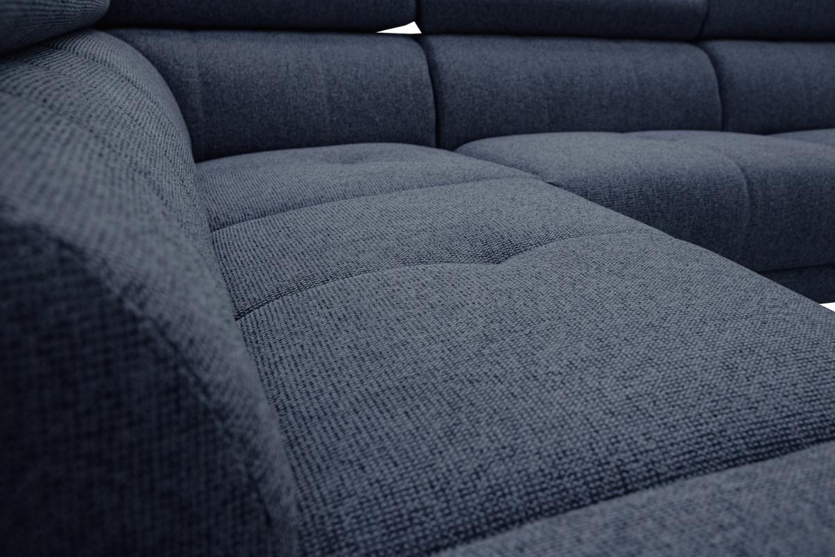 ECKSOFA FIERO 5-Sitzer mit 1 Relaxfunktion, dunkelblau - Dunkelblau, Holzwerkstoff/Textil (228/290cm) - Wozimo