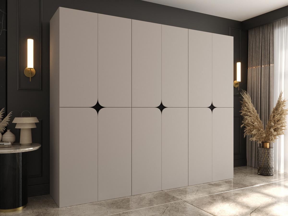 DREHTÜRENSCHRANK Espresso 240 cm - Kaschmir/Schwarz, Holzwerkstoff/Kunststoff (240/203/50cm) - MIRJAN24