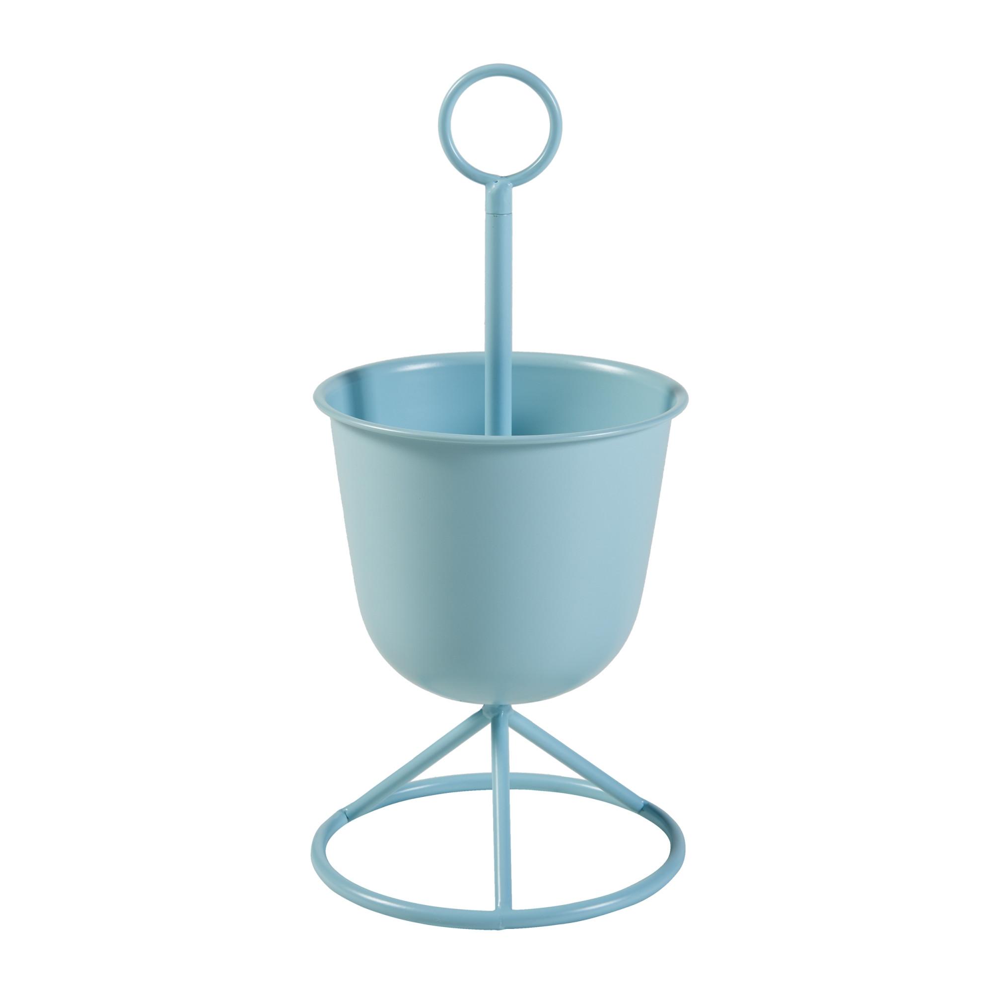PFLANZENSTÄNDER Alphen - Hellblau, Metall (23/48cm) - [en.casa]
