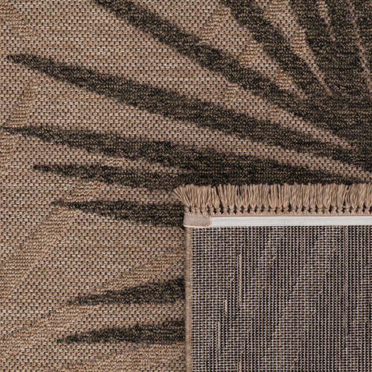 OUTDOORTEPPICH, mit Blätter-Motiv, Beige, 160 x 220 cm - Beige, Textil (220/160cm) - KADIMA DESIGN