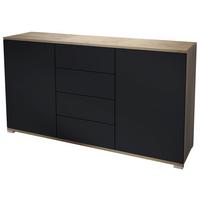 SIDEBOARD Santo Schwarz matt - Schwarz, Holzwerkstoff (138.5/75.5/35cm) - Vladon