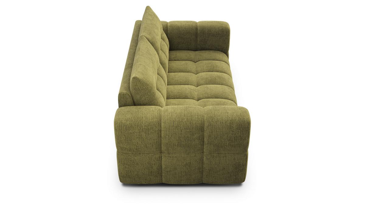 SOFA CLOUDI 2,5-Sitzer, olivgrün - Schwarz/Olivgrün, Holz/Textil (211/89/104cm) - Wozimo