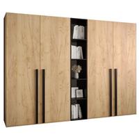 GARDEROBENSCHRANK 230/184/42 - Eichefarben/Schwarz, Holz/Kunststoff (230/184/42cm) - MÖBEL KRYSPOL