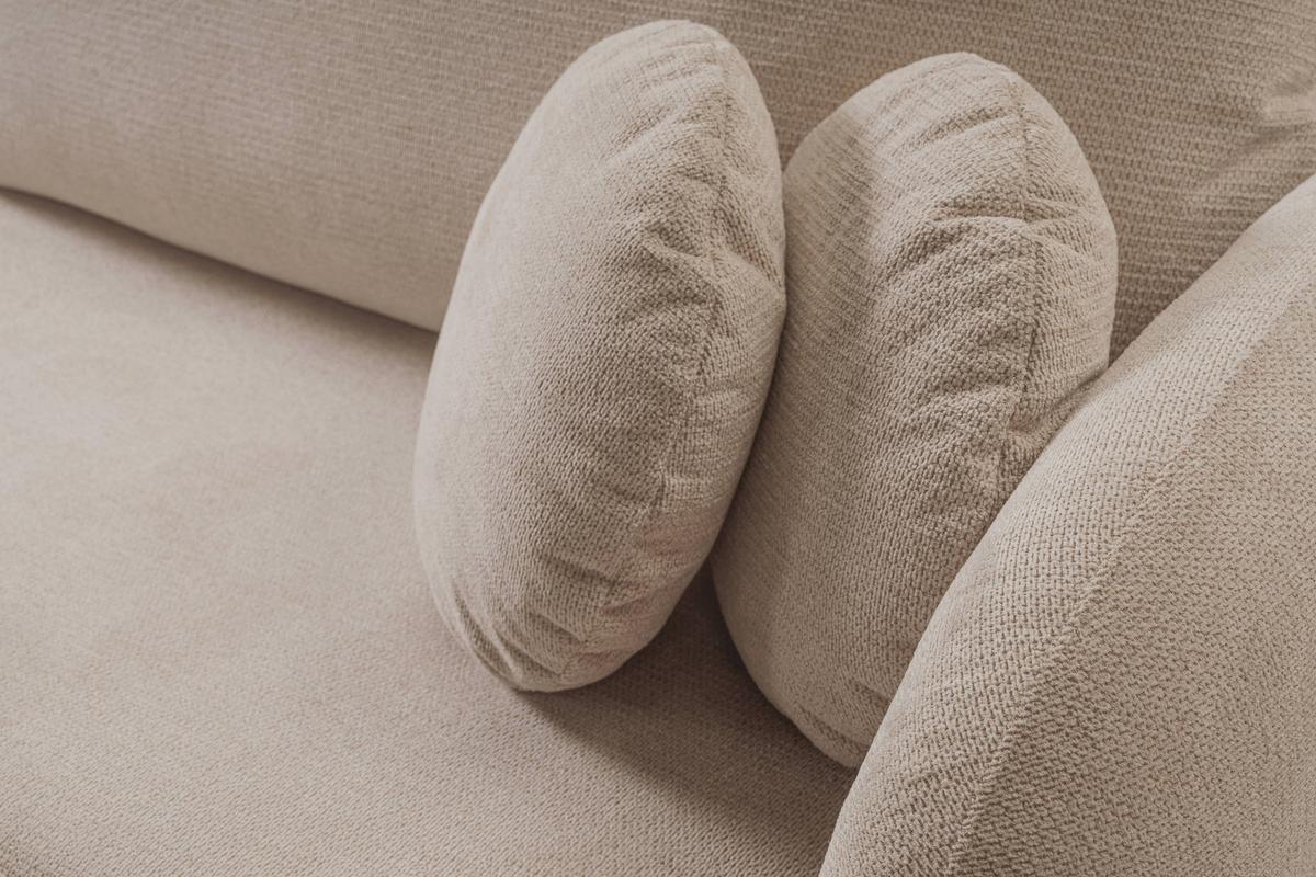 ECKSOFA AMICO L-S Beige Geflochtener Stoff mit Schlaffunktion - Beige, Holz (248/174cm) - MASSENO