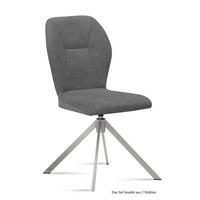 ESSZIMMERSTUHL drehbar (2er-Set) Deandra 51x92x60 Edelstahl/Grau - Edelstahlfarben/Grau, Kunststoff (60/92/51cm) - 58aufmkessel