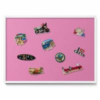 MAGNETTAFEL 70x50 cm Weißer Rahmen Pink - Magenta, Metall (70/50/0.4cm) - TULUP