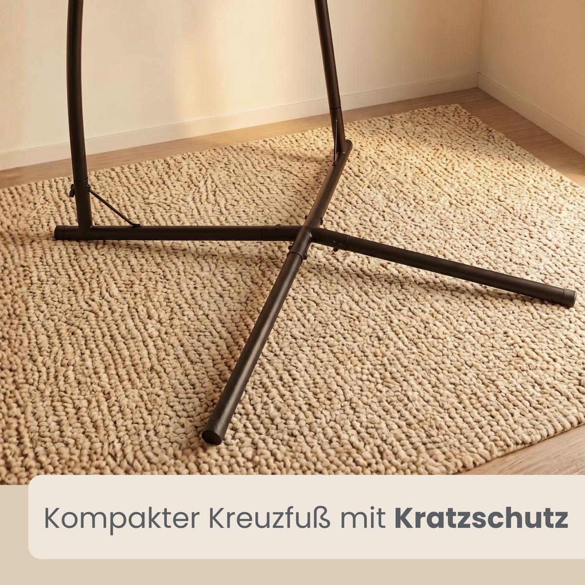 HÄNGESESSELGESTELL bis 120kg, 215cm, Schwarz - Schwarz, Metall (110/110/215cm) - Amanka