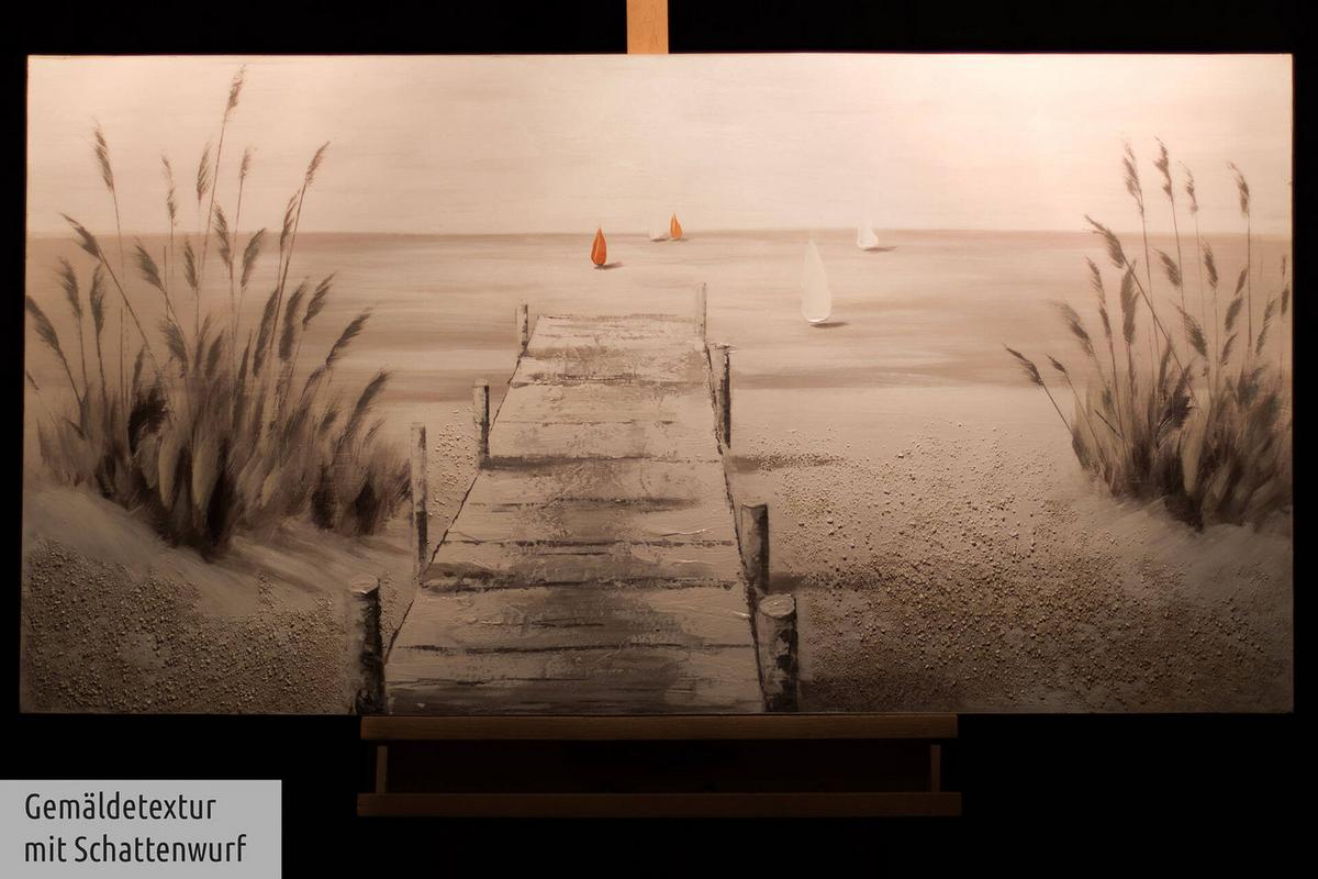 ACRYLBILD HANDGEMALT 120/60 cm - Grau, Holz/Textil (120/60cm) - KUNSTLOFT