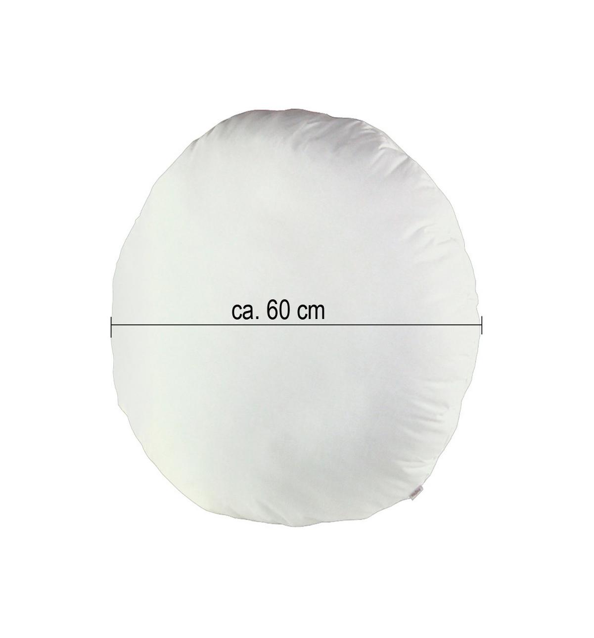 BODEN-/RUNDKISSEN Rund PublikUp gefüllt mit Schaumstoffflocken 60 cm Ø - Weiß, Naturmaterialien/Textil (60cm) - beties Heimtextil