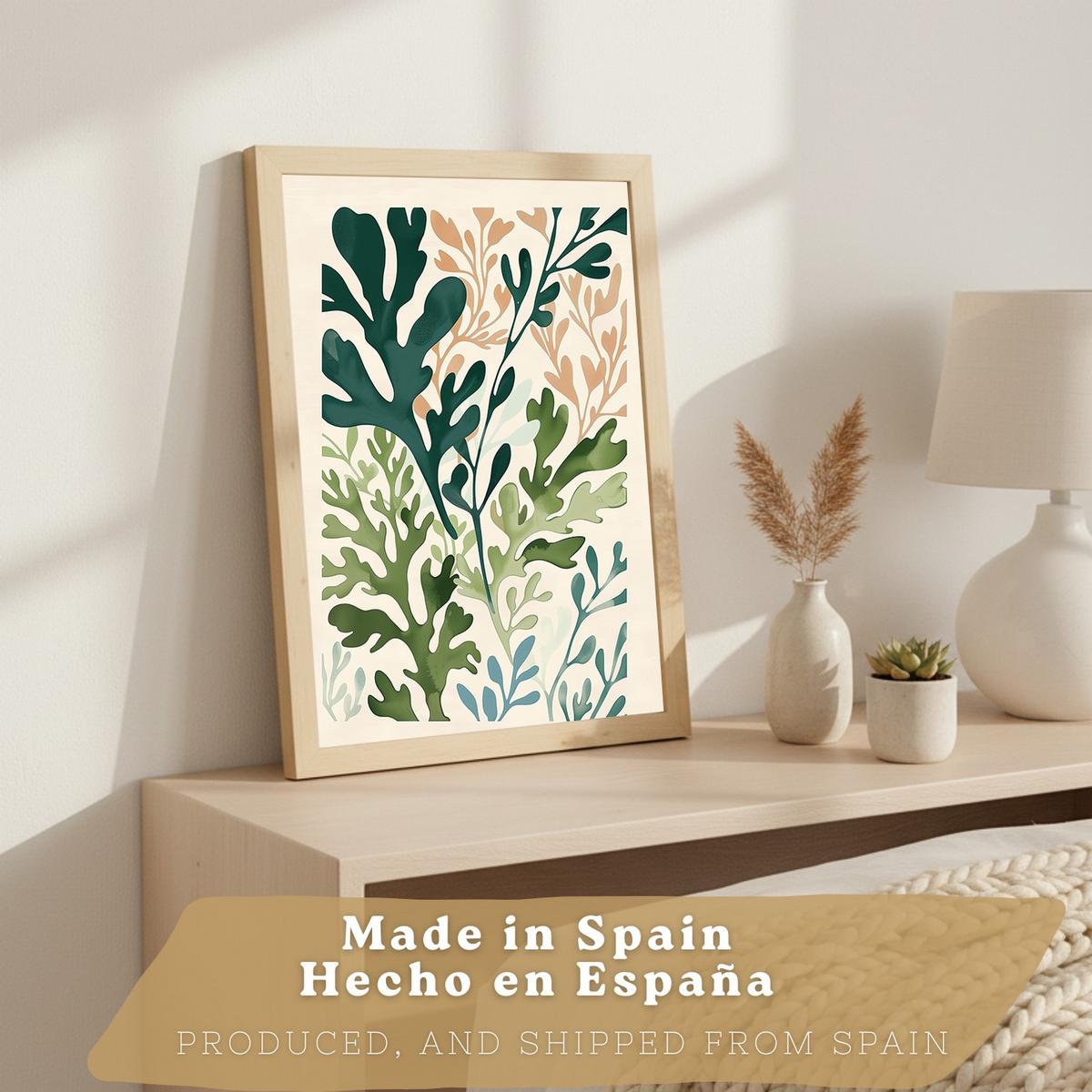 POSTER 3er Bilder-Set Wandbilder Floral Pastell modern Wohnzimmer Deko, Schlafzimmer, Küche, Badezimmer Rahmenlos A4 - Beige, Papier (29.7/1/21cm) - Nacnic