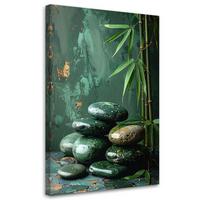 LEINWANDBILD Zen und Orientalisch 80x120cm - Grün, Textil (80/120cm) - Feeby